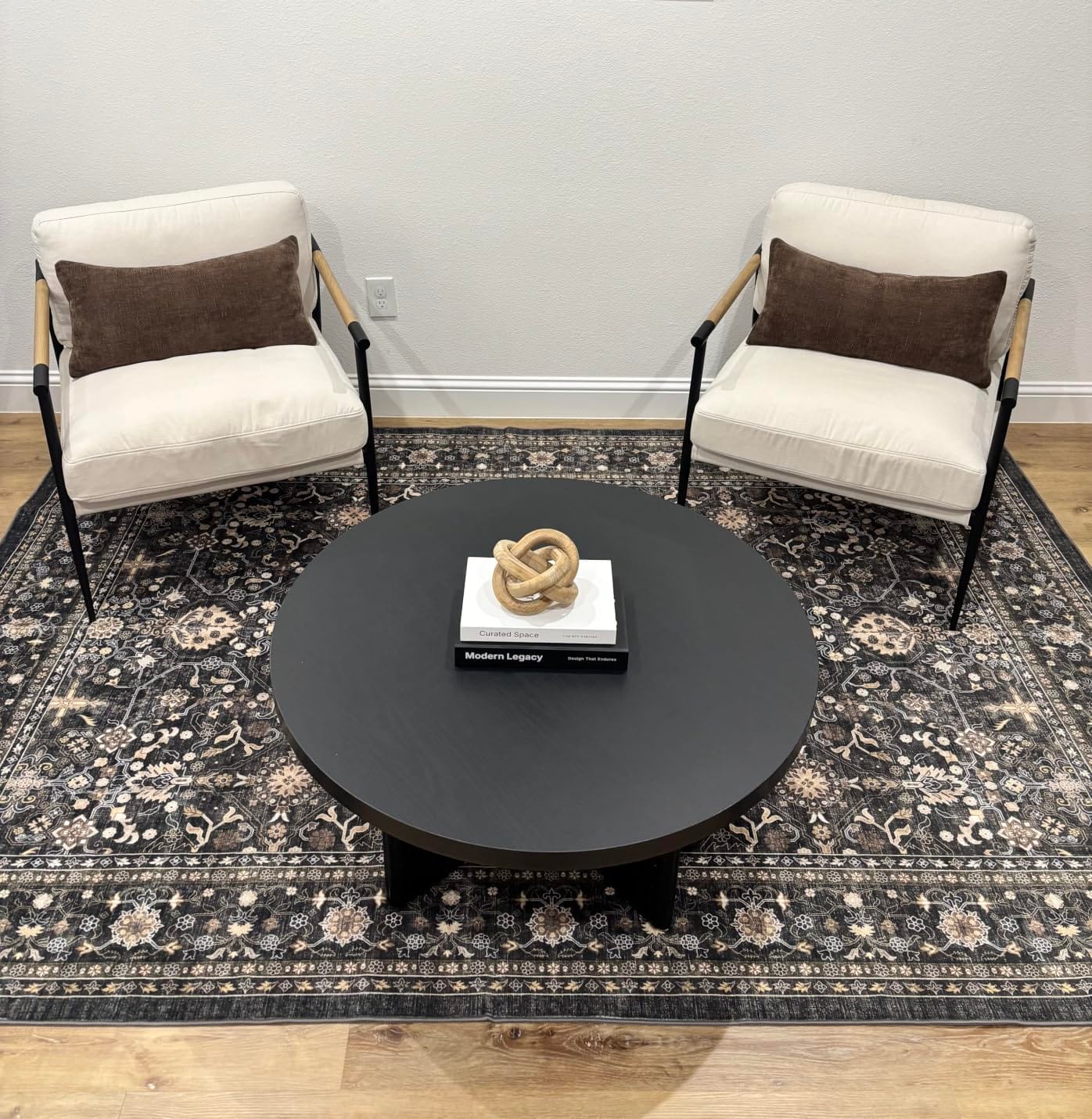 Ruaruarug Washable Area Rug 8×10 for Living Room, Ultra Soft, Black Grey | Non Slip, Easy to Clean, Water Repellent, Pet Friendly, for Bedroom Hardwood Floors Dining Room Office High Traffic Areas customer photo 2