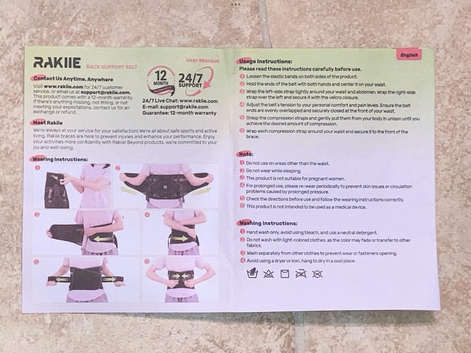 Rakiie Back Brace for Lower Back Pain Relief Men Women, Lumbar Support Belt customer photo 2