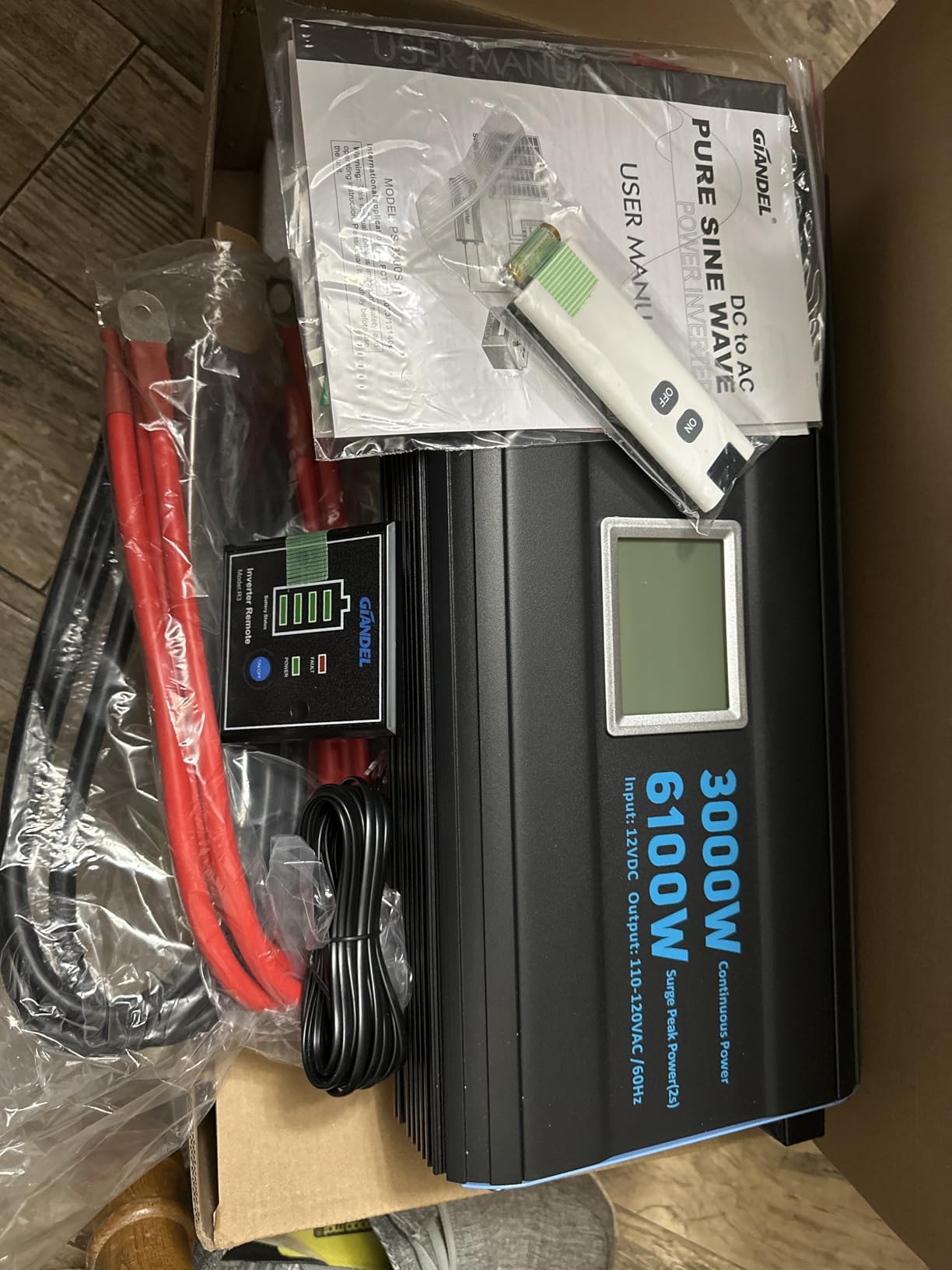 GIANDEL 1500 Watt Pure Sine Wave Power Inverter, 12V DC to 120V AC,3100W Max,GFCI Outlets,USB-C36W,Dual Remote for RVs,Campers,Off Grid Solar Setup customer photo 2
