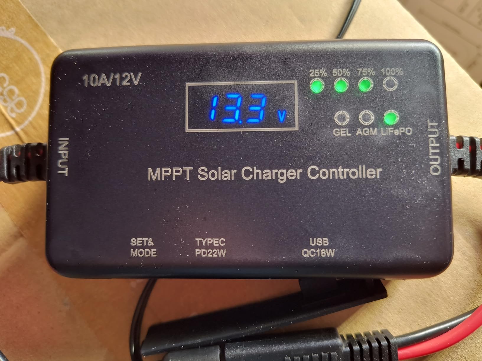 SUNAPEX MPPT Solar Charge Controller 12V 10A for LiFePO4 AGM Gel Batteries customer photo 1