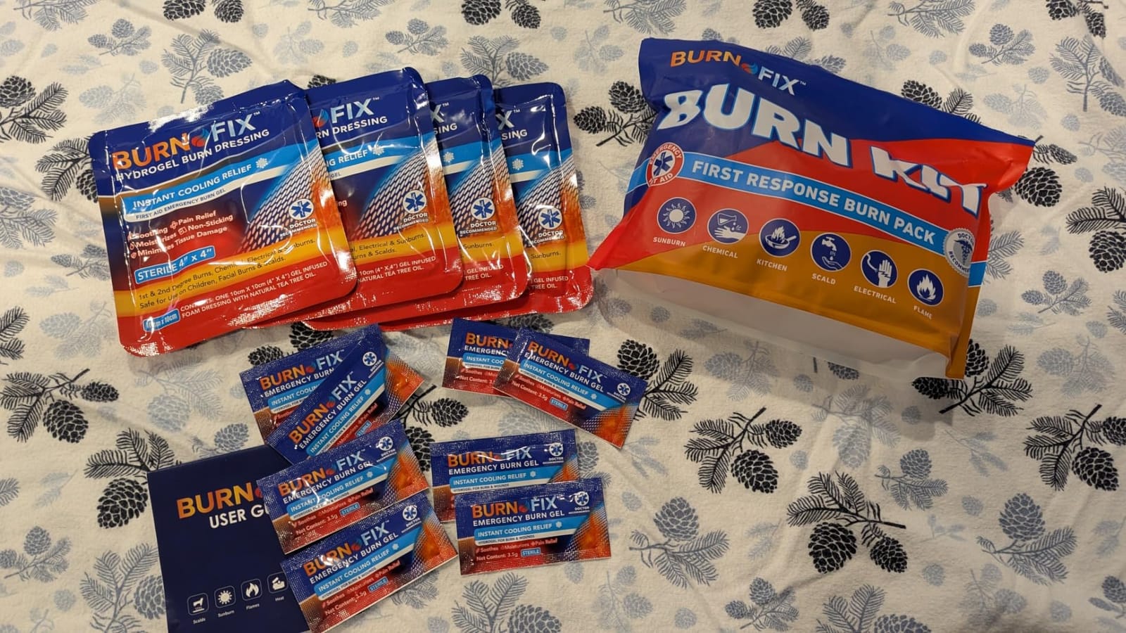 BurnFIX® Burn Kit First Aid Recommended by Doctors, Comprehensive 25pcs First Aid Kit Includes Burn Gel, Burn Dressing, Gloves, Scissors, Wipes for Quick Burn Relief - Sunburn, Electrical, Flame Burns customer photo 2