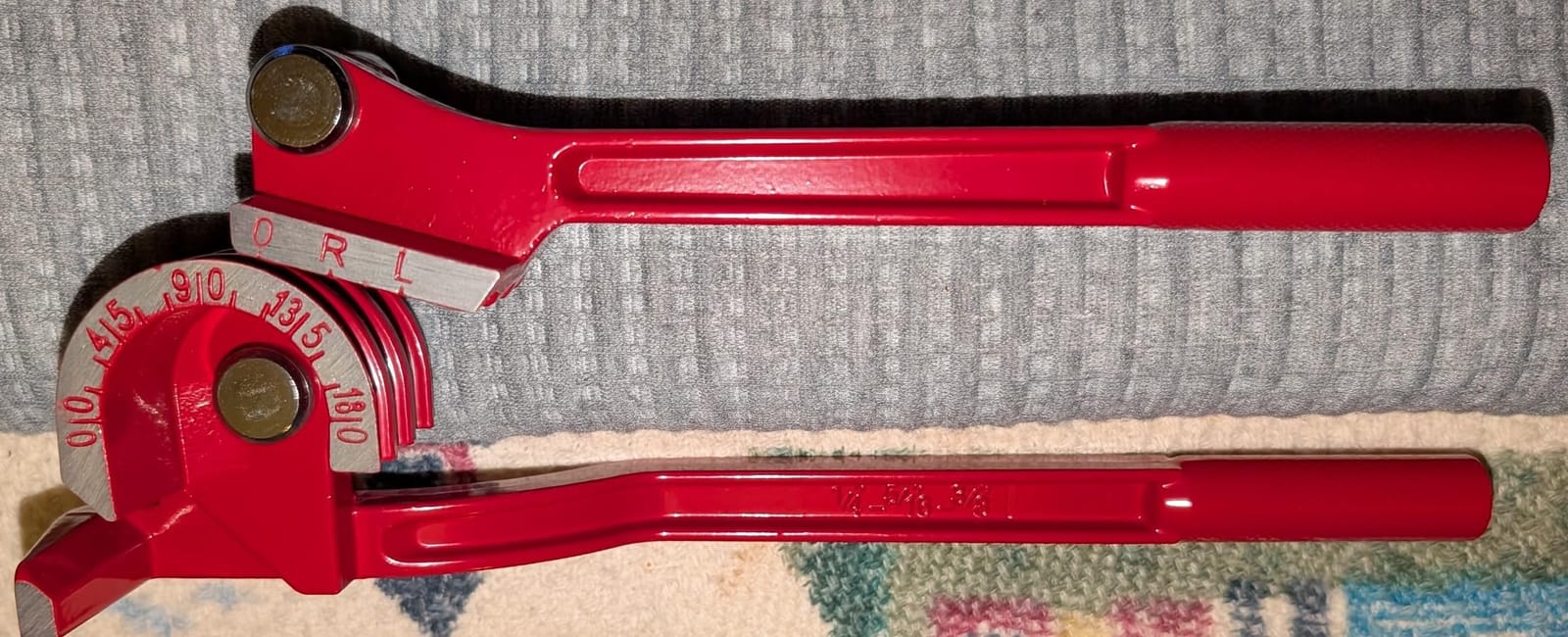 3 In 1 Tubing Bender, 0-180 Degrees Tube Bender Manual Pipe Bender Tool for 1/4 5/16 3/8 Inch Copper Aluminum Brass and Thin Steel Pipes(Red) customer photo 1