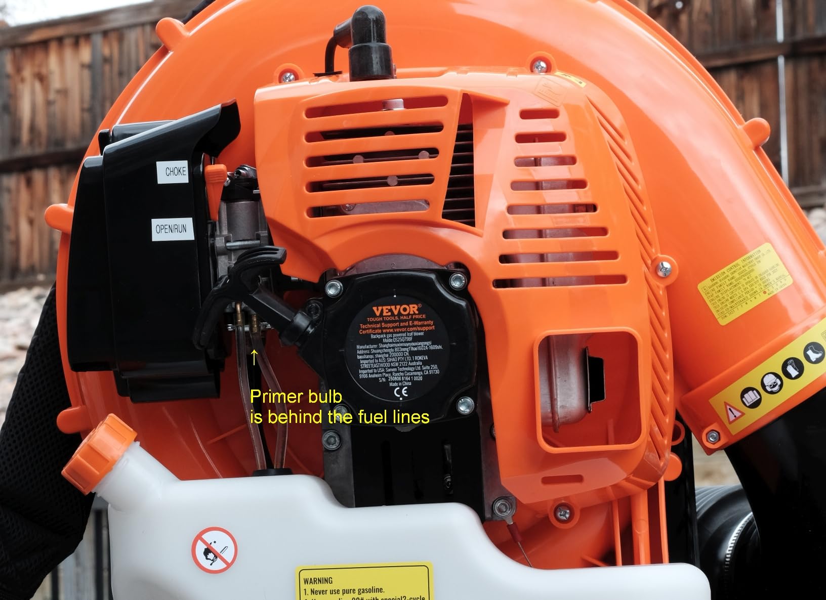 VEVOR 63CC Backpack Leaf Blower Gas Powered, 1.89L Tank, Delivers 1110CFM & 220MPH, Perfect for Garden Maintenance, Clearing Leaves & Snow customer photo 1