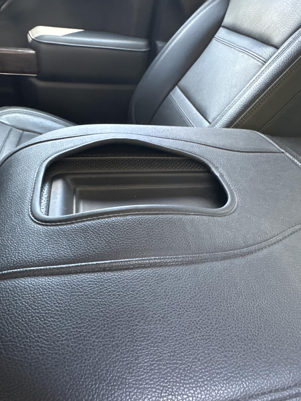 Center Console Armrest Cover for GMC Sierra & Chevy Silverado 2019-2026, Tahoe & Yukon & Suburban 2021-2026, Floor Console Bucket Seat Only, Vinyl Leather Trim, Scratchproof, Black customer photo 2