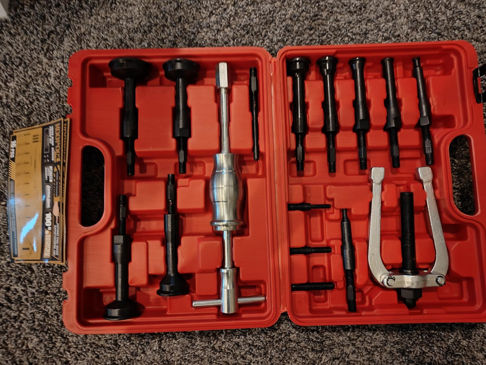 KOOPOOL 16Pc Blind Hole Bearing Puller Kit – Slide Hammer, Collet Set (Red) customer photo 1