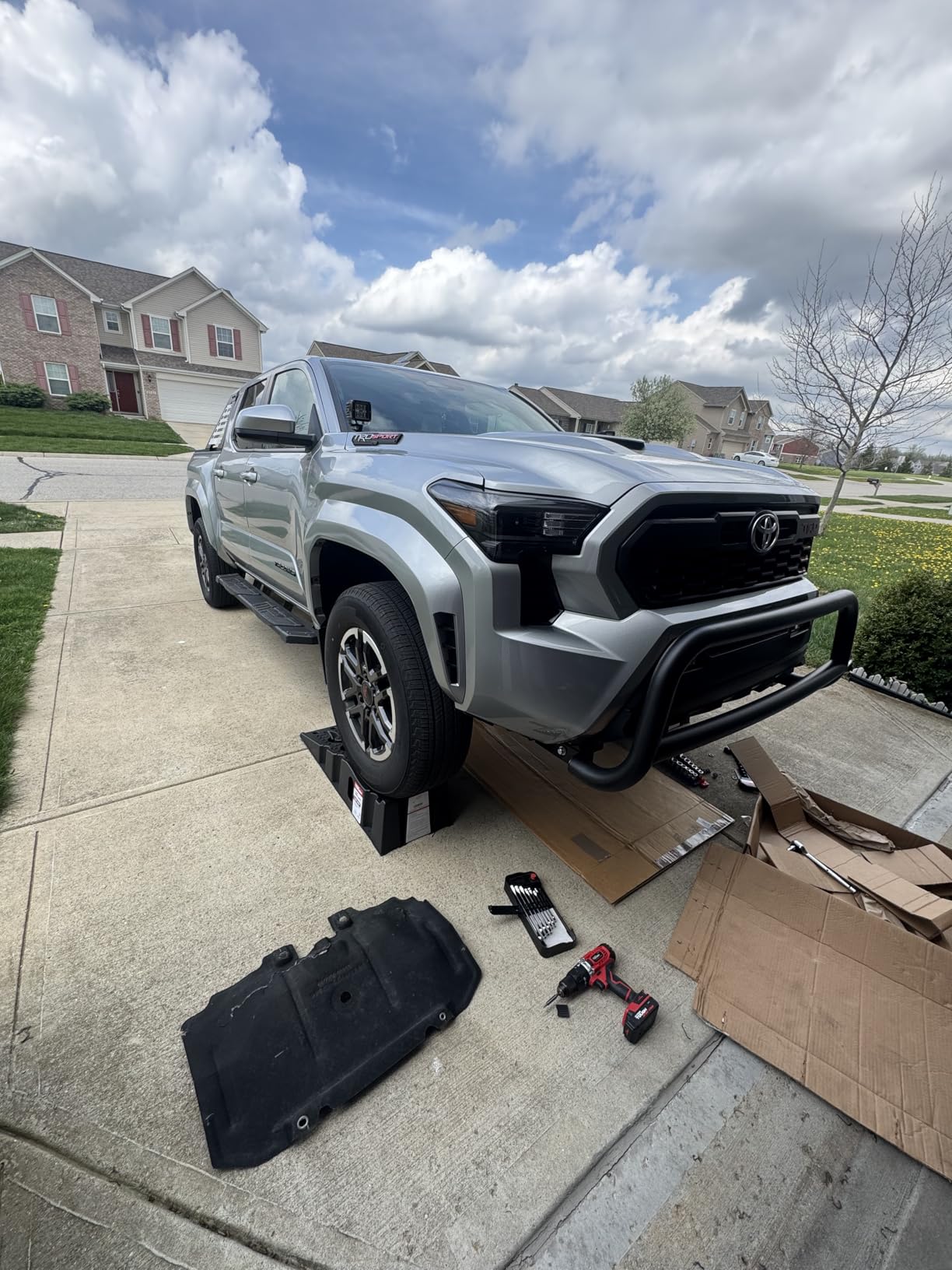 Rough Country Skid Plate Kit for 2024-2026 Toyota Tacoma 2WD/4WD (Non-Hybrid) - 11-Gauge Steel Underbody Armor + Differential Skid, Gloss Black customer photo 2