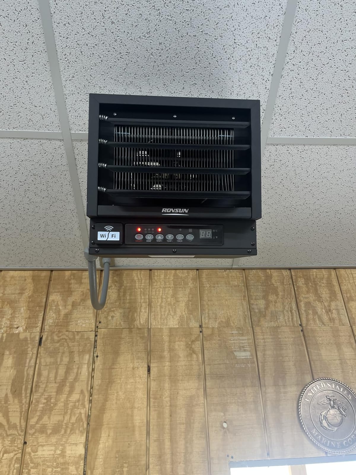 ROVSUN 6000W Electric Garage Heater with Remote & APP Control, Digital Fan-Forced Ceiling Mount Heater with Thermostat, 12H Timer & Overheat Protection, 240V Hardwired for Workshop Factory customer photo 2