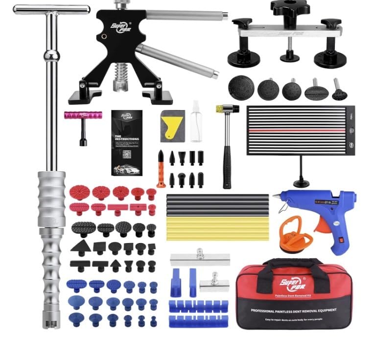 Super PDR Dent Puller Kit Paintless Dent Repair Kit for Car – Slide Hammer Suction Cup and PDR Light for 98% Auto Body Dent Removal, Hail Damage & Appliance Dents or Vehicle Dent Removal customer photo 2