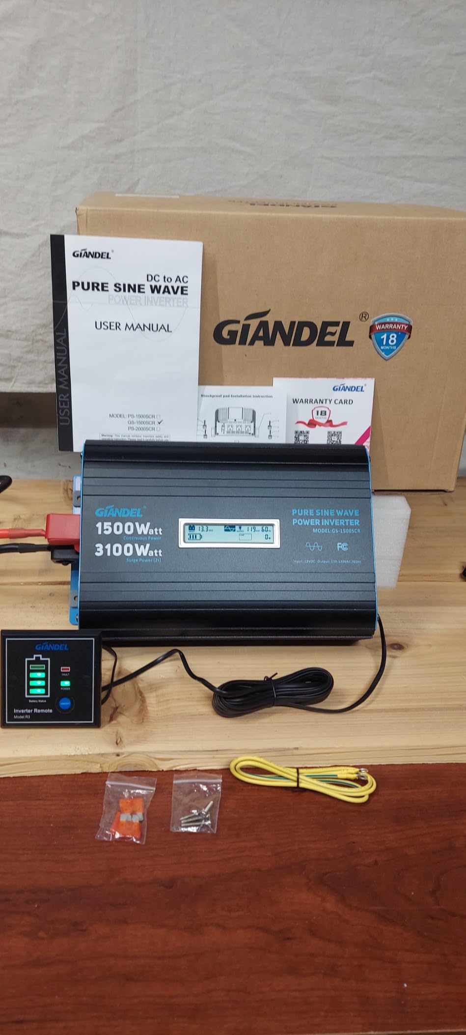 GIANDEL 2000 Watt Pure Sine Wave Power Inverter 12V DC to 120V AC,4100W Max,GFCI Outlets,USB-C36W,Dual Remote,for RVs,Campers,Off Grid Solar Setup customer photo 2