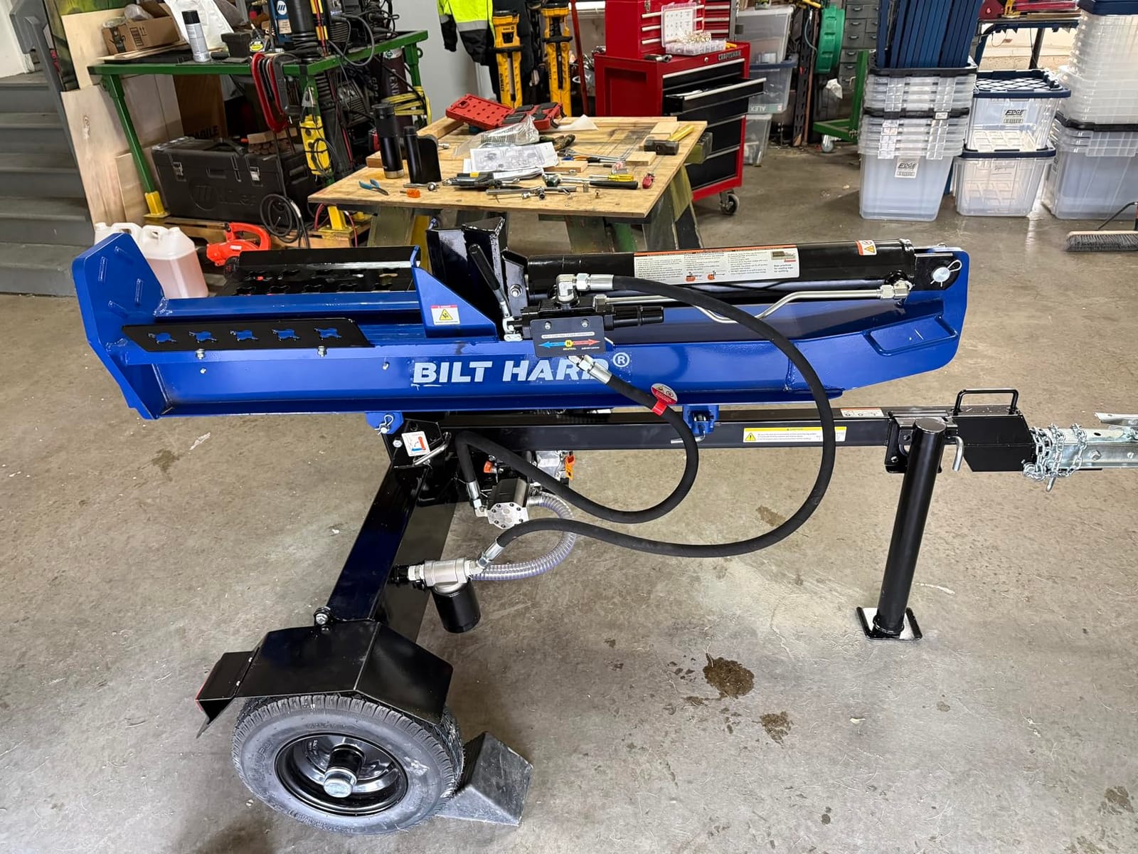 BILT HARD 35-Ton Horizontal/Vertical Gas Powered Hydraulic Full Beam Log Splitter with 301cc OHV Engine, 2