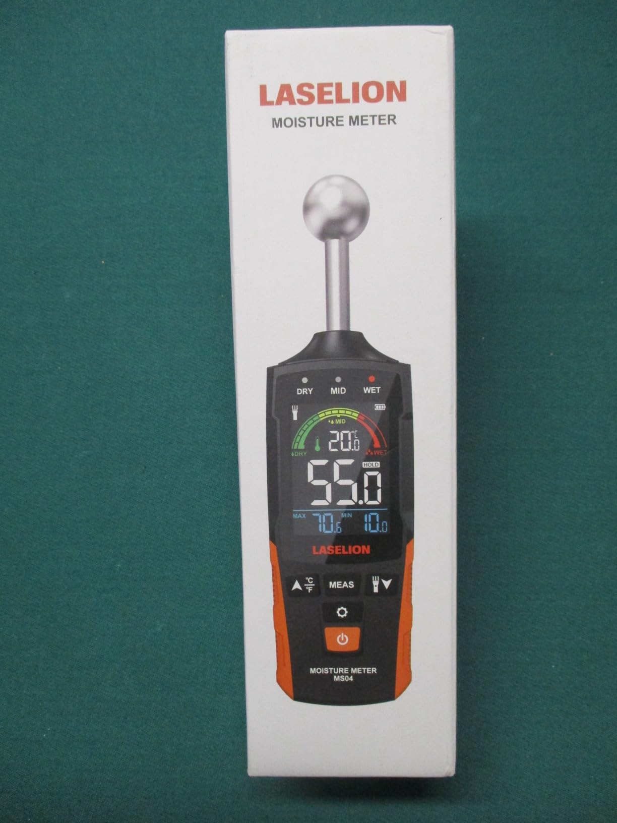 LASELION MS04 Pinless Moisture Meter with Ball Probe for Non-Destructive Area Scans Ideal for Wood Walls and Construction Materials Customizable Humidity Alarms Built-in Flashlight customer photo 1