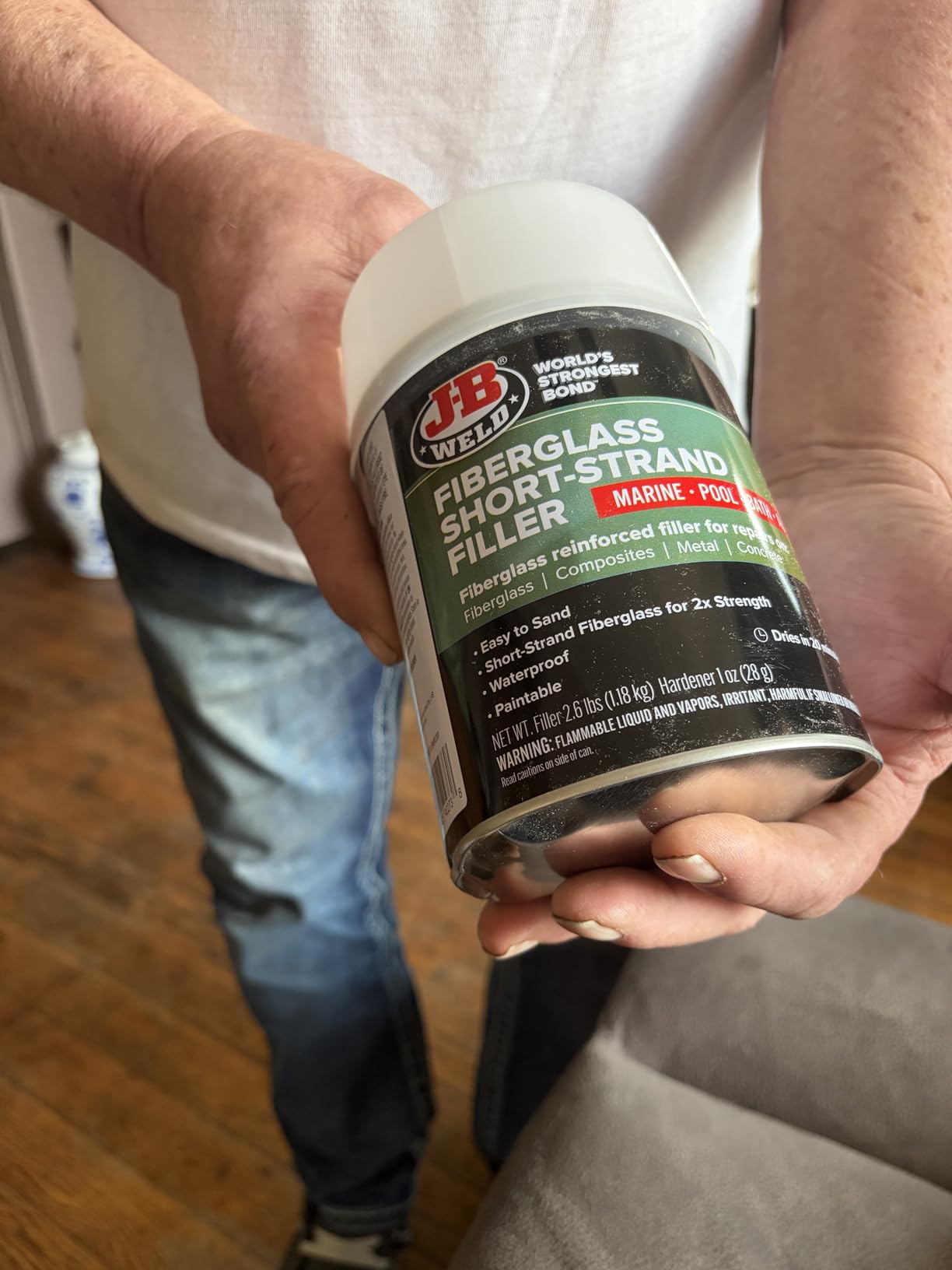 J-B Weld Quart - Fiberglass Short-Strained Filler customer photo 1