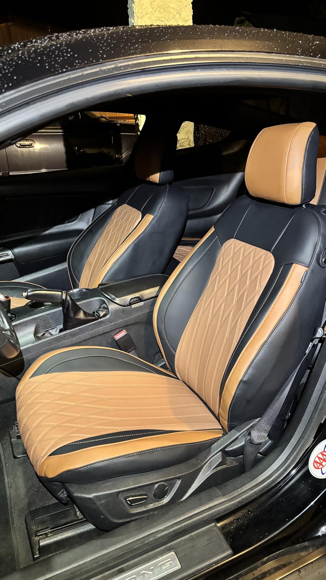 Custom Fit Seat Covers for Ford Mustang Coupe 2015-2026, Black customer photo 2