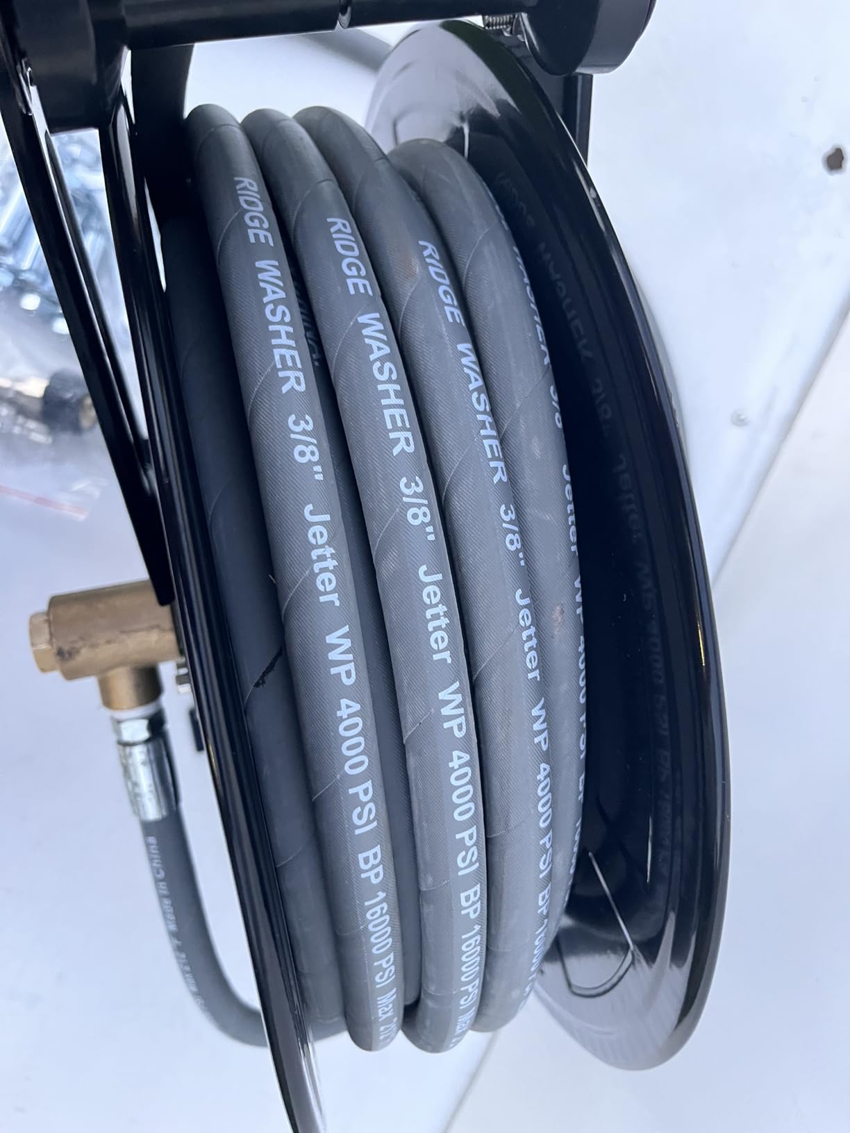 FIXFANS Pressure Washer Hose Reel with Hose for Hot Cold Water, 3/8