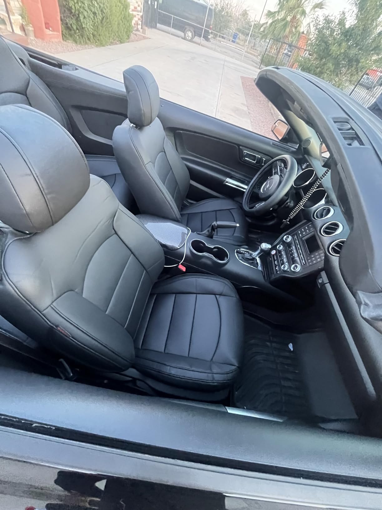 Custom Car Seat Covers for Ford 2015-2026 Mustang Convertible,Faux Leather customer photo 2