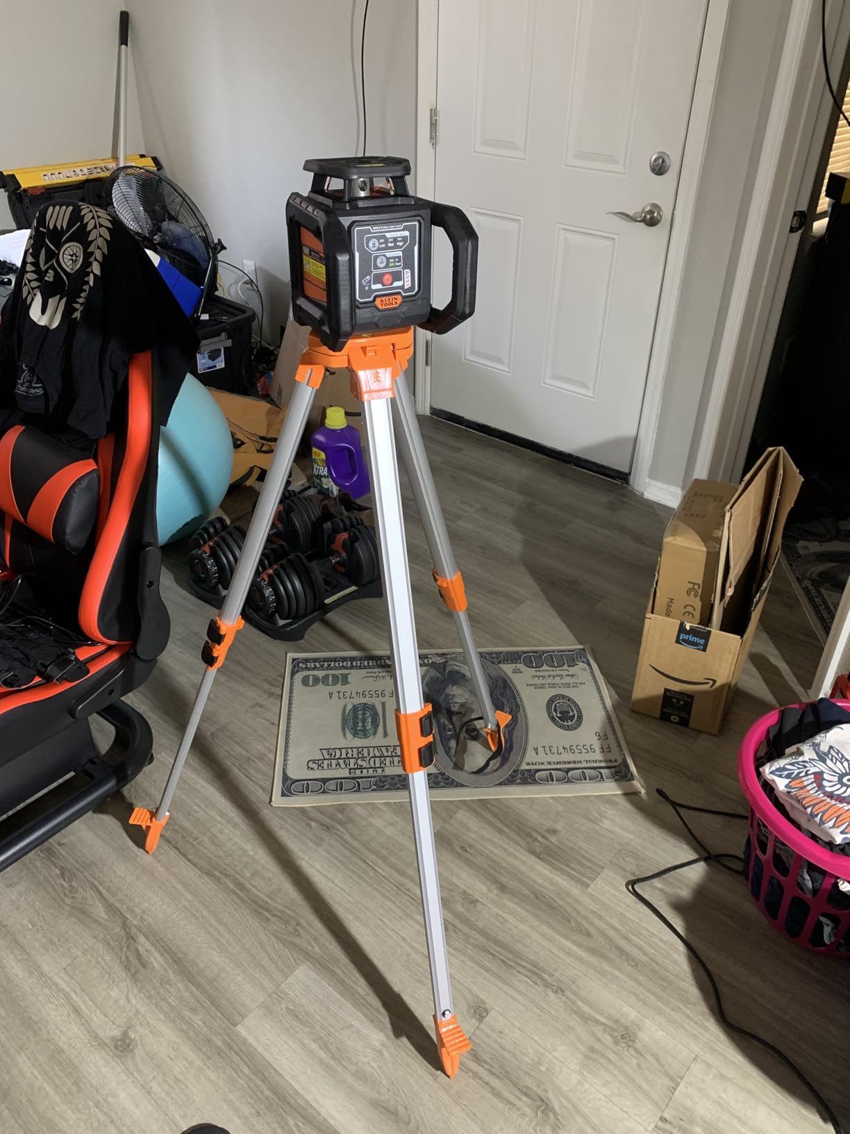 Klein Tools 93RLS Green Self-Leveling Rotary Laser Level Kit, 1150-Foot customer photo 1