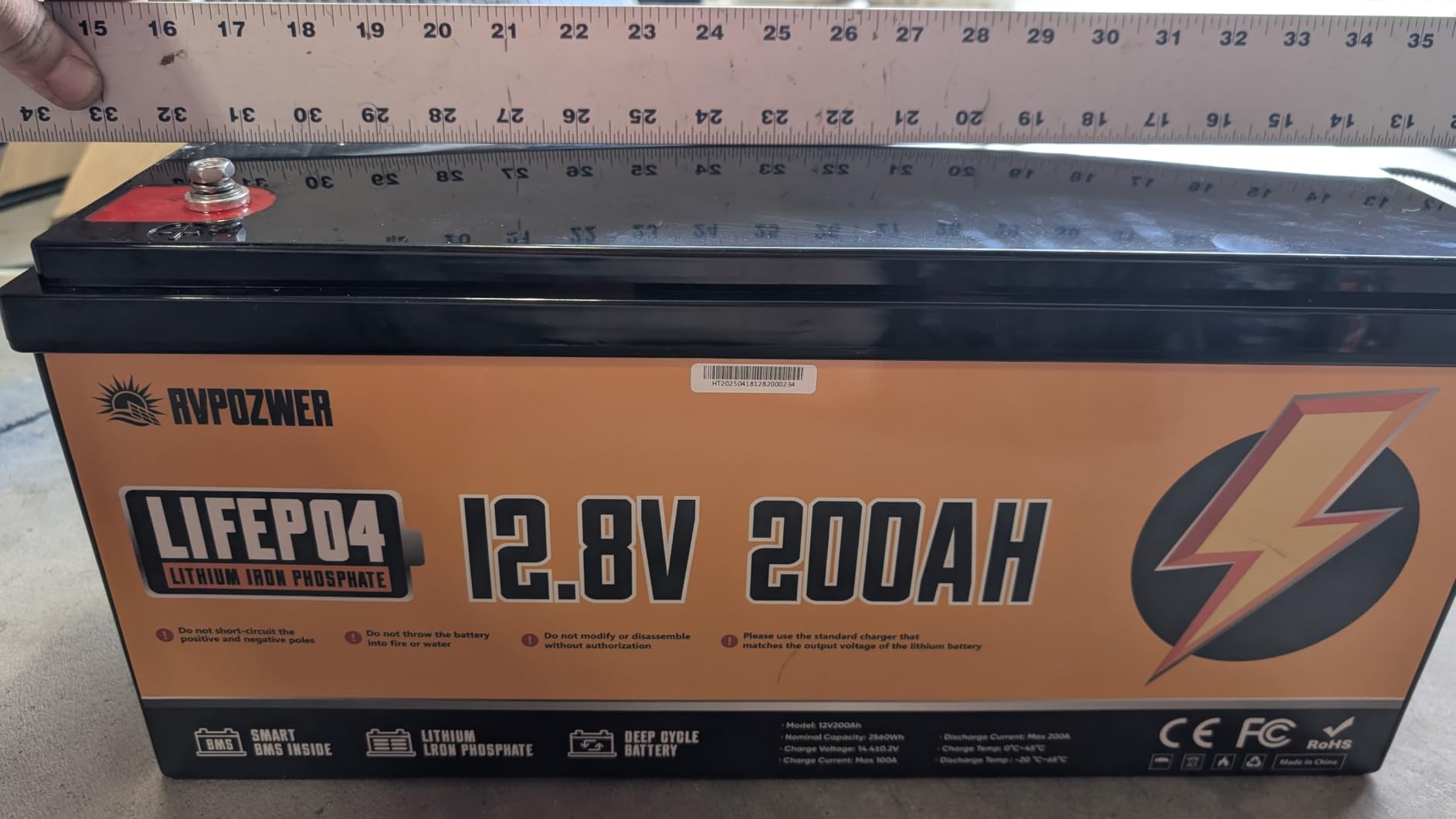 12V 100Ah LiFePO4 Lithium Battery Group 31 with Built-in 100A BMS | 15000 Deep Cycles, Lightweight Lithium Iron Phosphate Battery for Home Energy, RV, Trolling Motor, Marine, Solar, Off-Grid customer photo 2