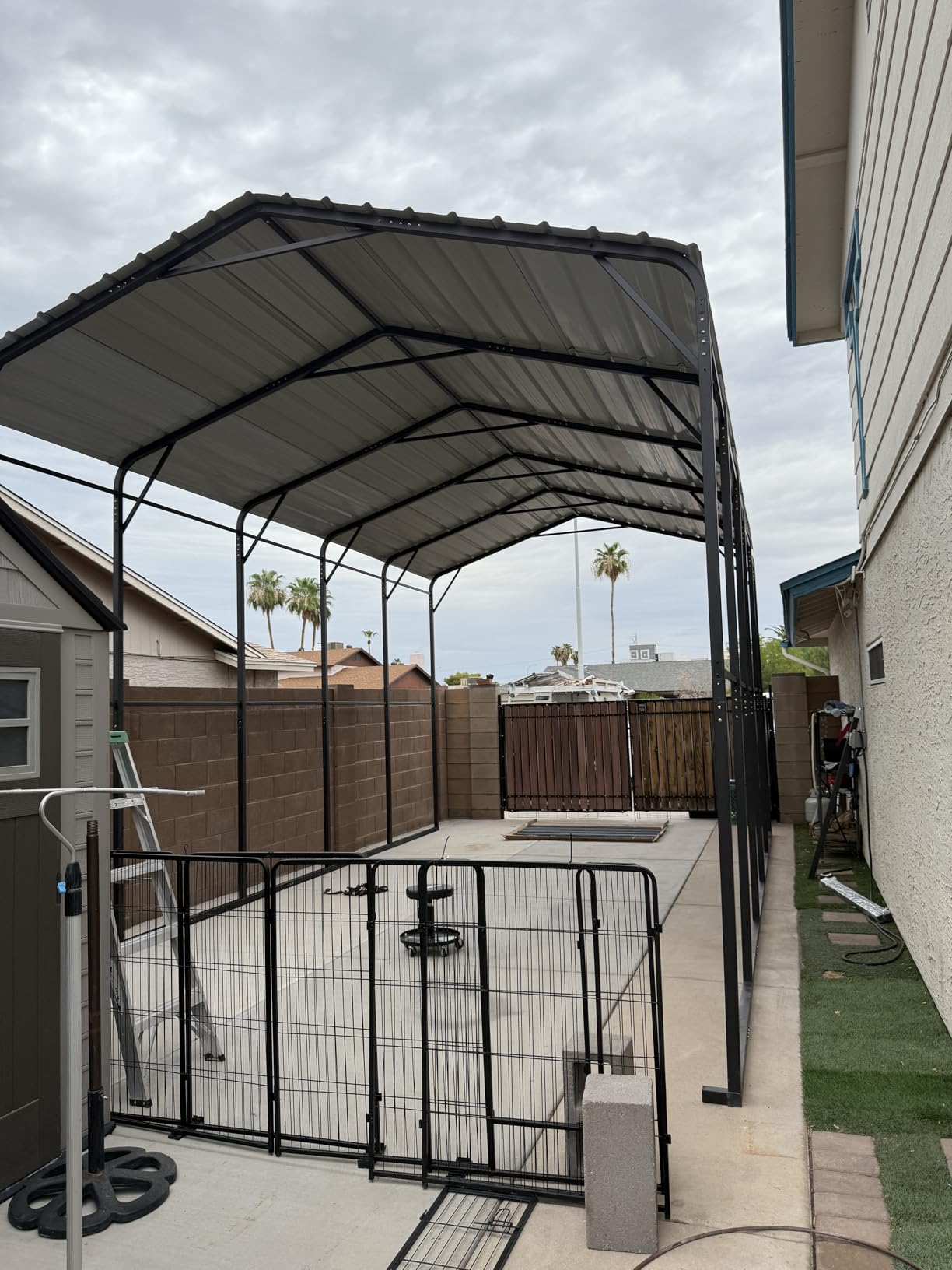 GREEN PARTY 14x25x13 ft Metal RV Carport Heavy Duty Canopy Garage Shelter customer photo 1