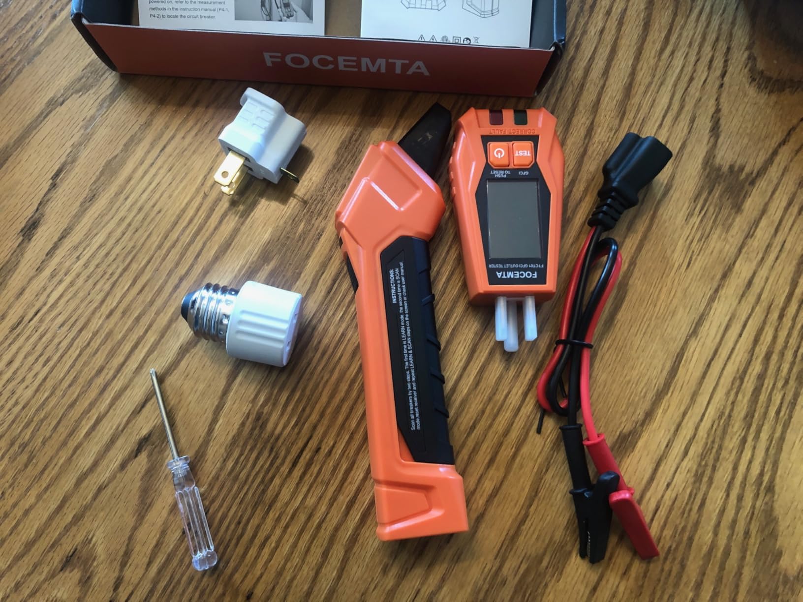 Circuit Breaker Finder Kit with GFCI Outlet Tester for 90-135V AC Circuits,includes Light Socket Adapter, 3-2 Prong Grounding Adapter & Clip adapter,Portable Electrical Tool with Carrying Case customer photo 1