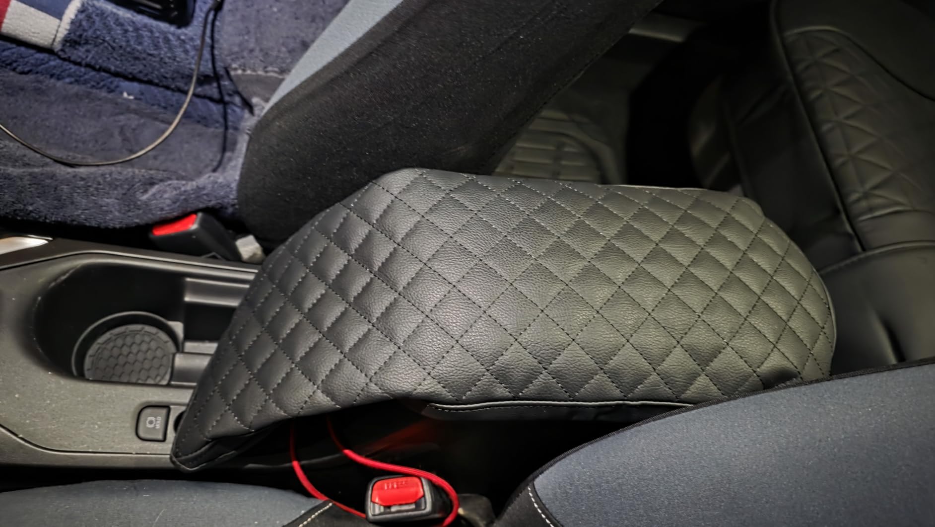 Center Console Armrest Cover Compatible with Chevy Chevrolet Silverado & GMC Sierra 1500 2500 3500 HD 2019 2020 2021 2022 2023 2024 2025 Protector Interior Accessories(for Jump Seat Console) customer photo 1