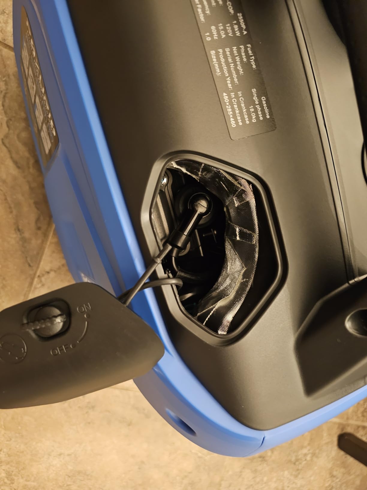 2550-Watt Portable Inverter Generator for Home Use, 1.06Gallon Large Fuel Tank Up to 10 Hours Use, 120V Gas Powered Generator Super Quiet - EPA Compliant-Blue customer photo 2