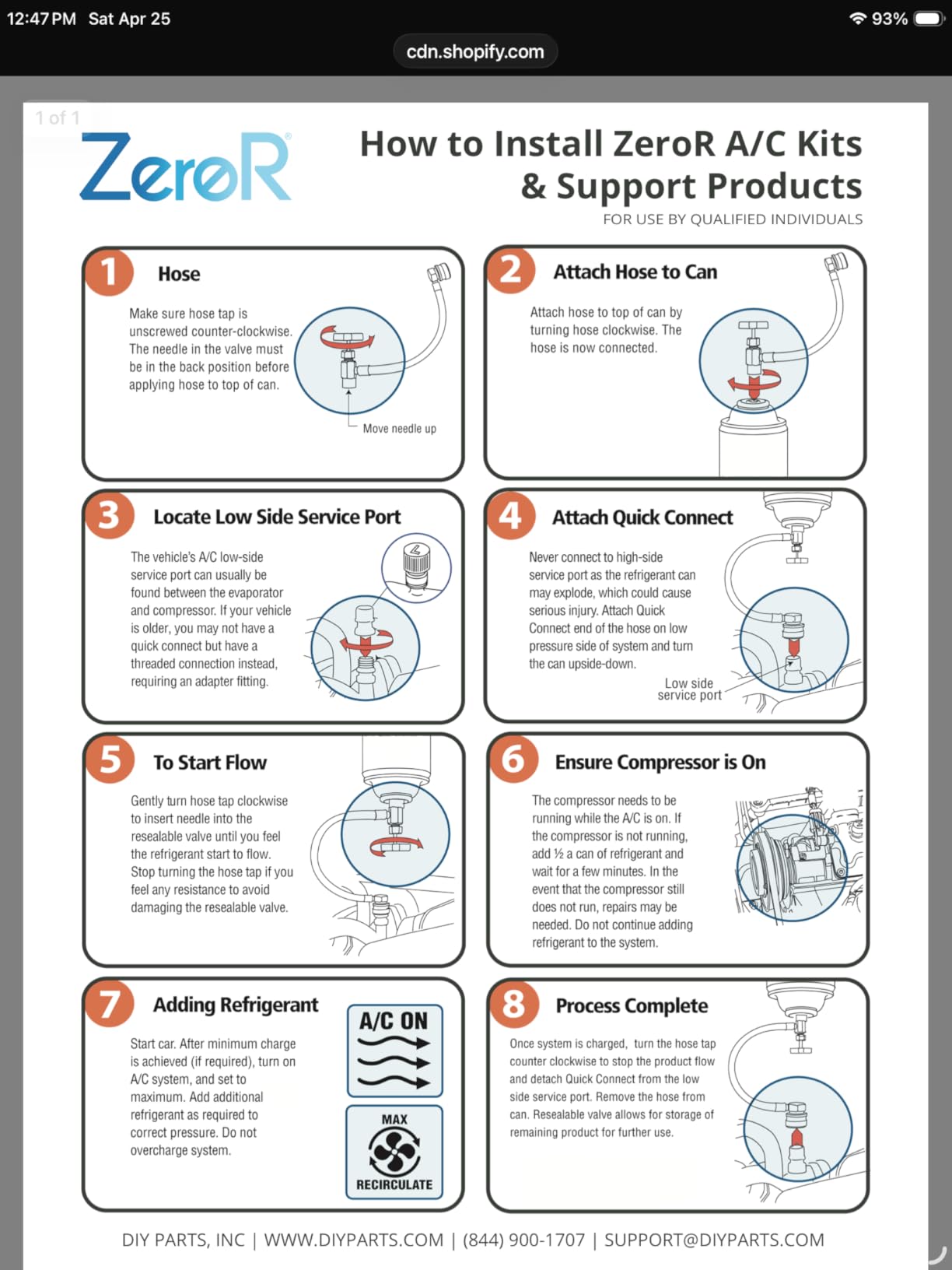 ZeroR AC Recharge Kit R134a Replacement – Eco-Friendly Refrigerant Gas with 24-Inch Charging Hose Tool for SSV Cans, 2-Cans customer photo 1
