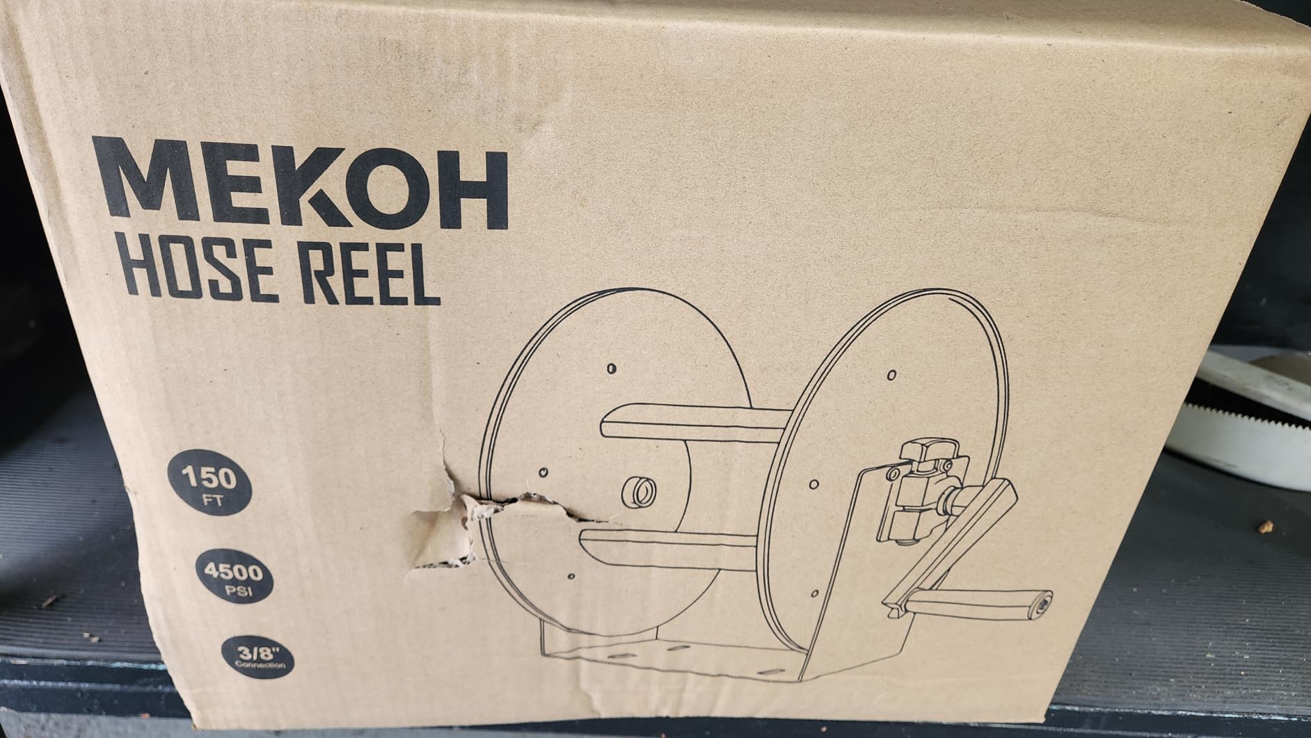 MEKOH Large Commercial Pressure Washer Hose Reel 350ftx3/8”, 5000PSI Manual customer photo 1