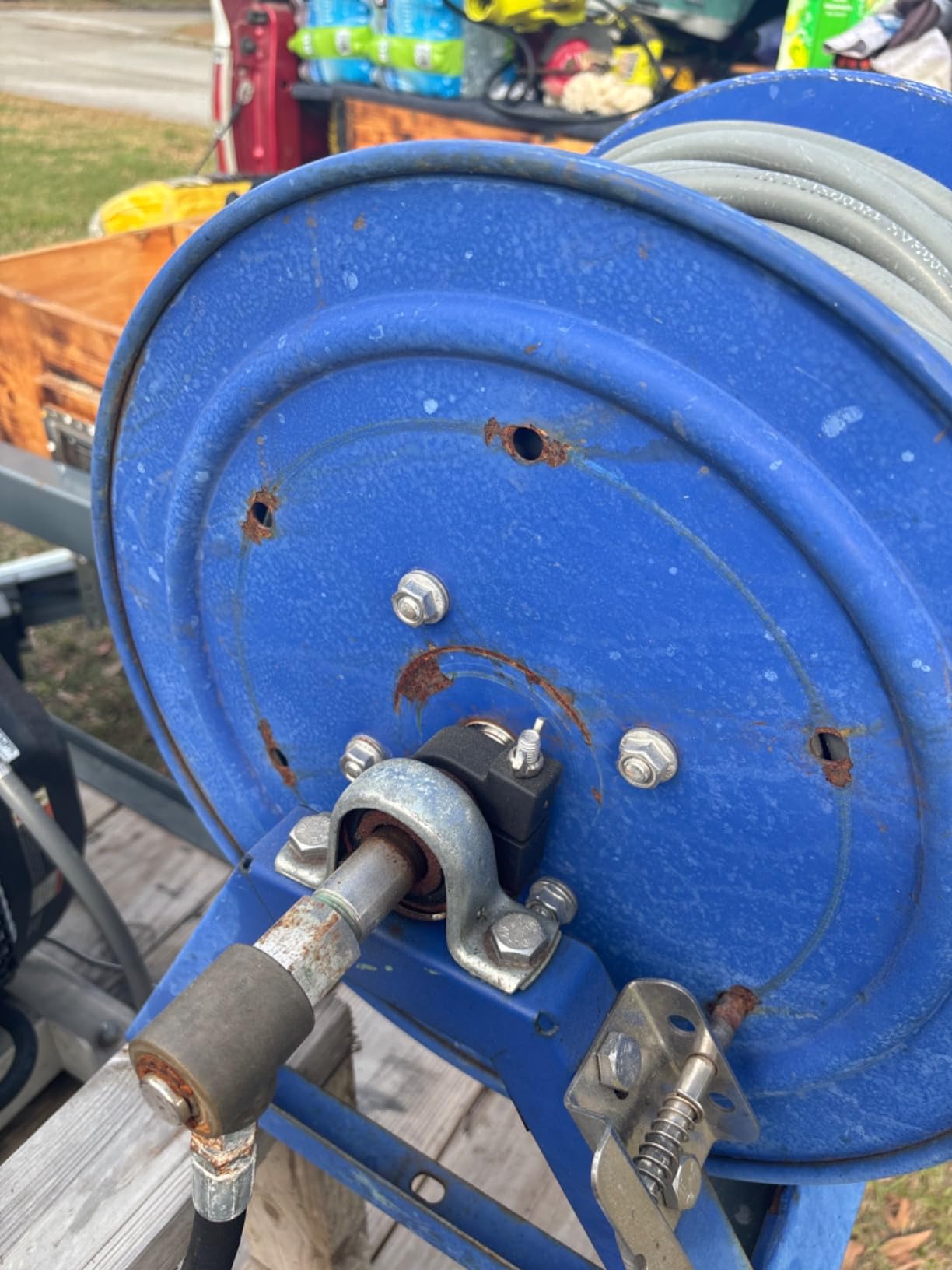 MEKOH Large Commercial Pressure Washer Hose Reel 350ftx3/8”, 5000PSI Manual customer photo 2