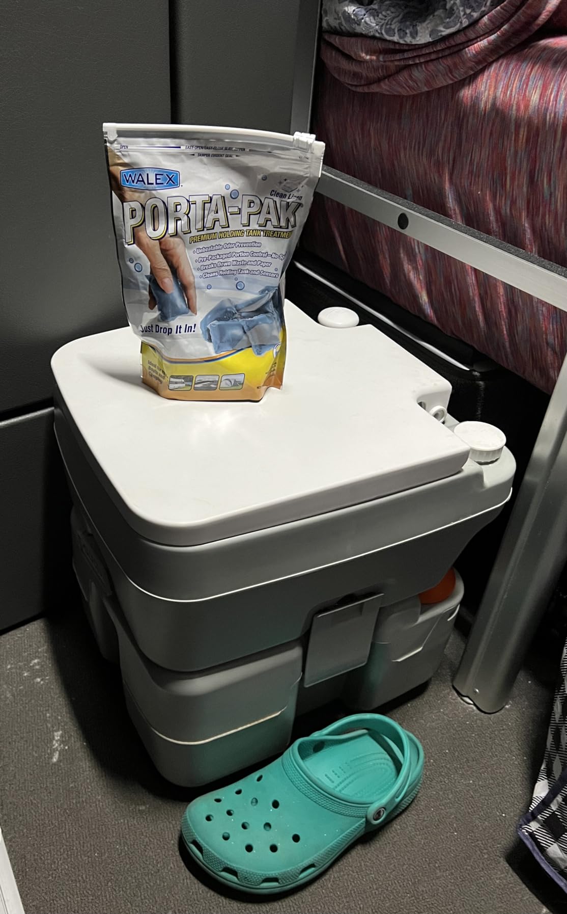 Alpcour Portable Toilet – Compact Indoor & Outdoor Commode w/Travel Bag for Camping, RV, Boat – Piston Pump Flush, 6 Gallon Waste Tank, Built-In Pour Spout & Washing Sprayer for Easy Cleaning customer photo 2