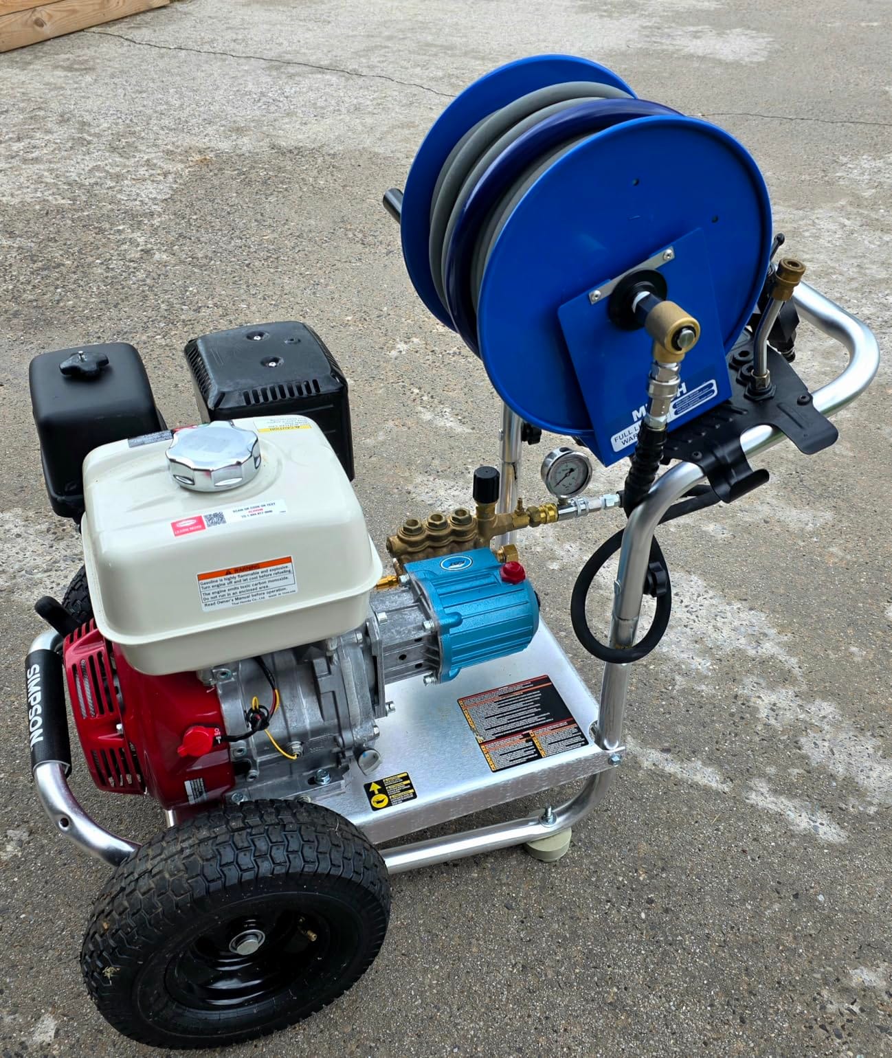 MEKOH Heavy Duty Pressure Washer Hose Reel 100FTx3/8” / 200FTx1/4”, 4500PSI customer photo 2