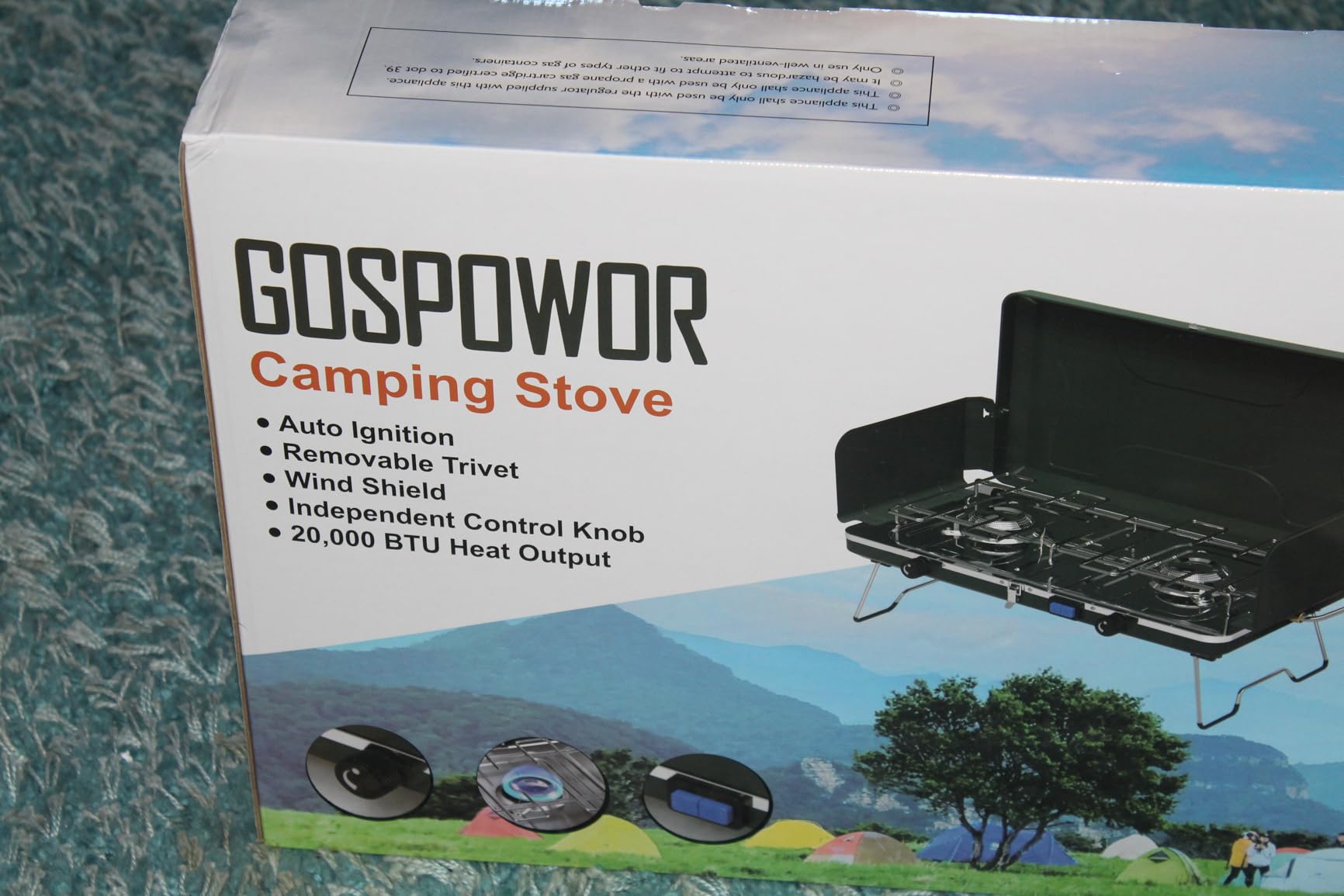 2-Burner Propane Stove, Portable Camping Cooktop with 2 Adjustable Burner and Wind Guards, 20000BTU Camping Stove with Ignition & Griddle for Camping,Tailgating, BBQ, Grilling,Outdoor Gear customer photo 1