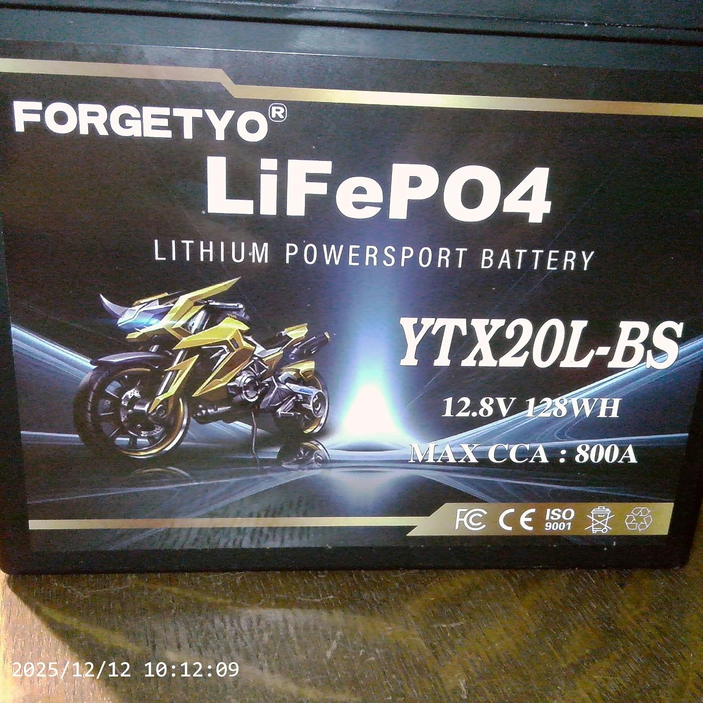 Lithium YTX20L-BS, 800A LiFePO4 Motorcycle Battery, 12V 10AH ATV, UTV, Jet Ski, 4 Wheeler,Snowmobile,Tractor,Generator and Riding Lawn Mower Battery customer photo 1