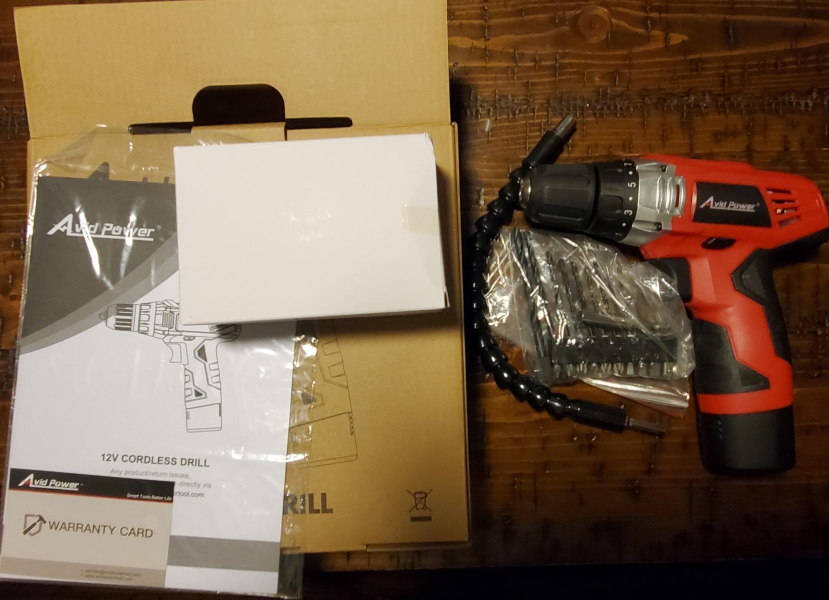 AVID POWER 12V Brushless Cordless Power Drill Driver Set 28Nm 2.0Ah Battery customer photo 1