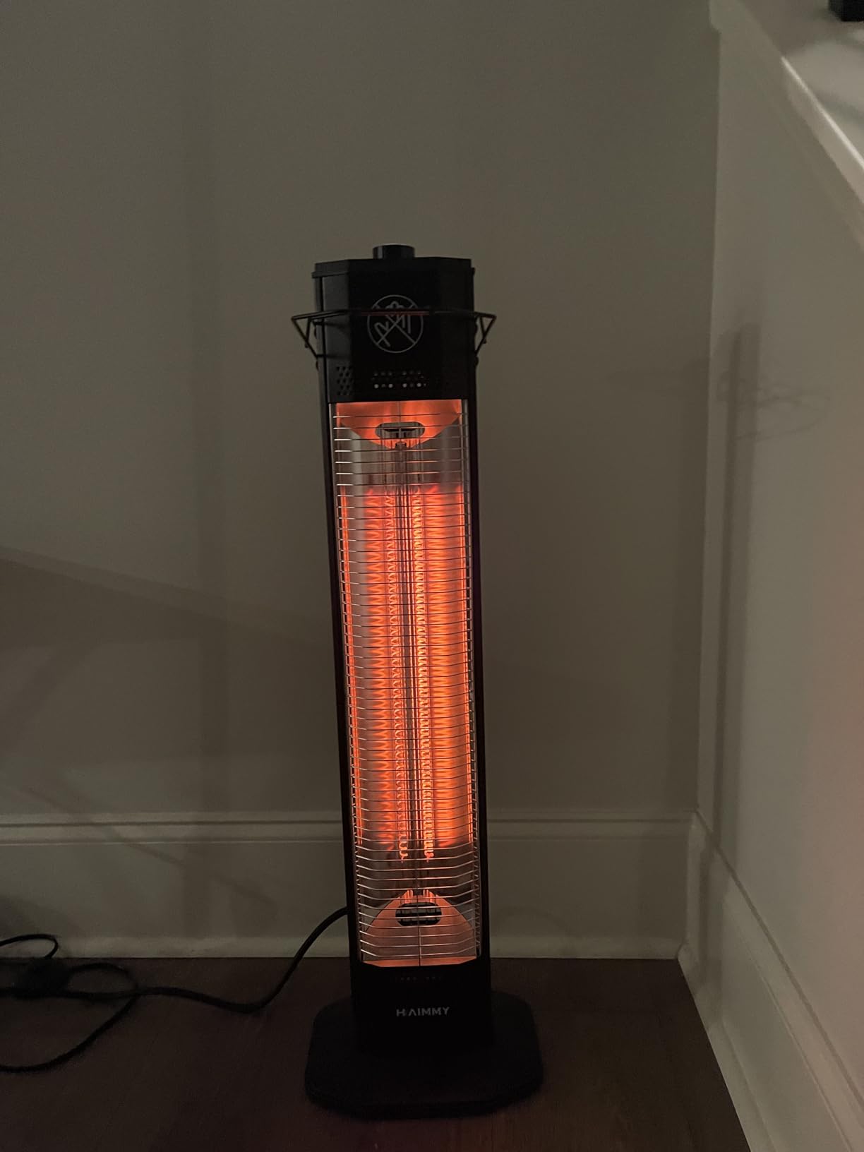 Outdoor Electric Patio Heater, 34-inch 1500W Infrared Tower Heater with Instant Heating, Tip-Over & Overheat Protection, IPX5 Waterproof Space Heater for Patio Garage Workshop Indoor & Outdoor Use customer photo 1