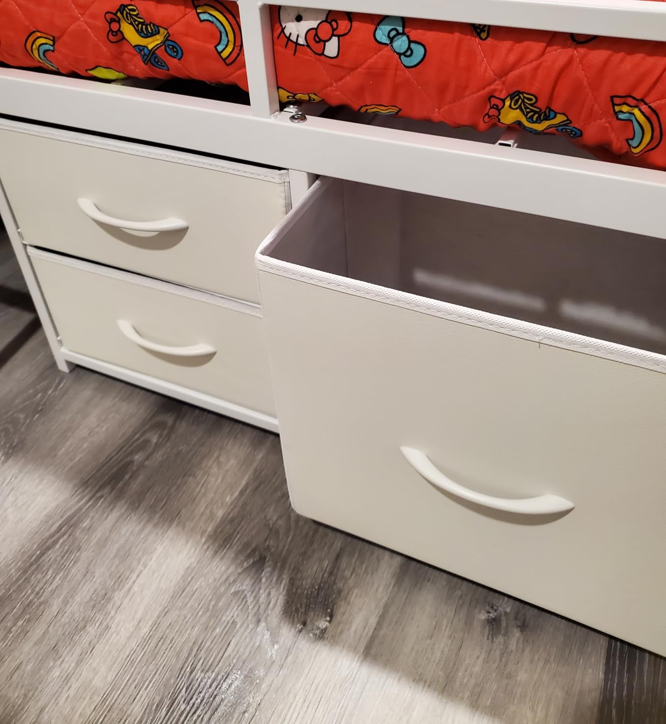 ADORNEVE Twin Size Bed Frame with 6 Drawers,White Metal House Kids Bed customer photo 1