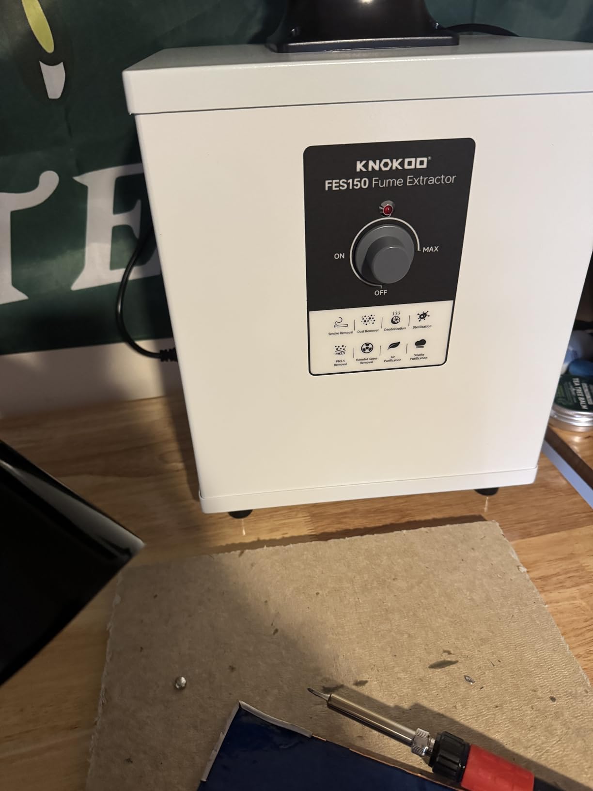 FES150 150 Watts Solder Fume Extractor for Soldering Smoke Removal | for 3D Printing & Welding & Laser Engraving, 163 CFM, Low Noise, True H13 HEPA and Autivated Carbon 3-Stage Filtration customer photo 1