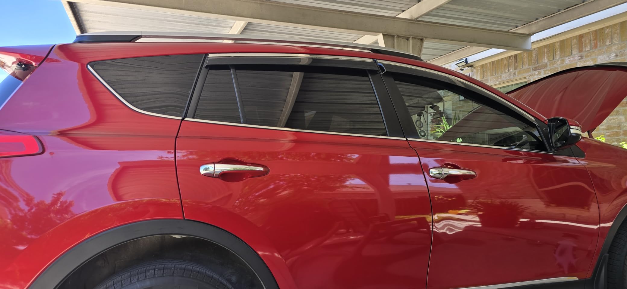 Tape-On Window Deflectors for 2025 2026 Nissan Kicks(Not for Play) with Chrome, Out-Channel Rain Guards, Window Visors for Cars, Vent Deflector, 4pcs customer photo 1