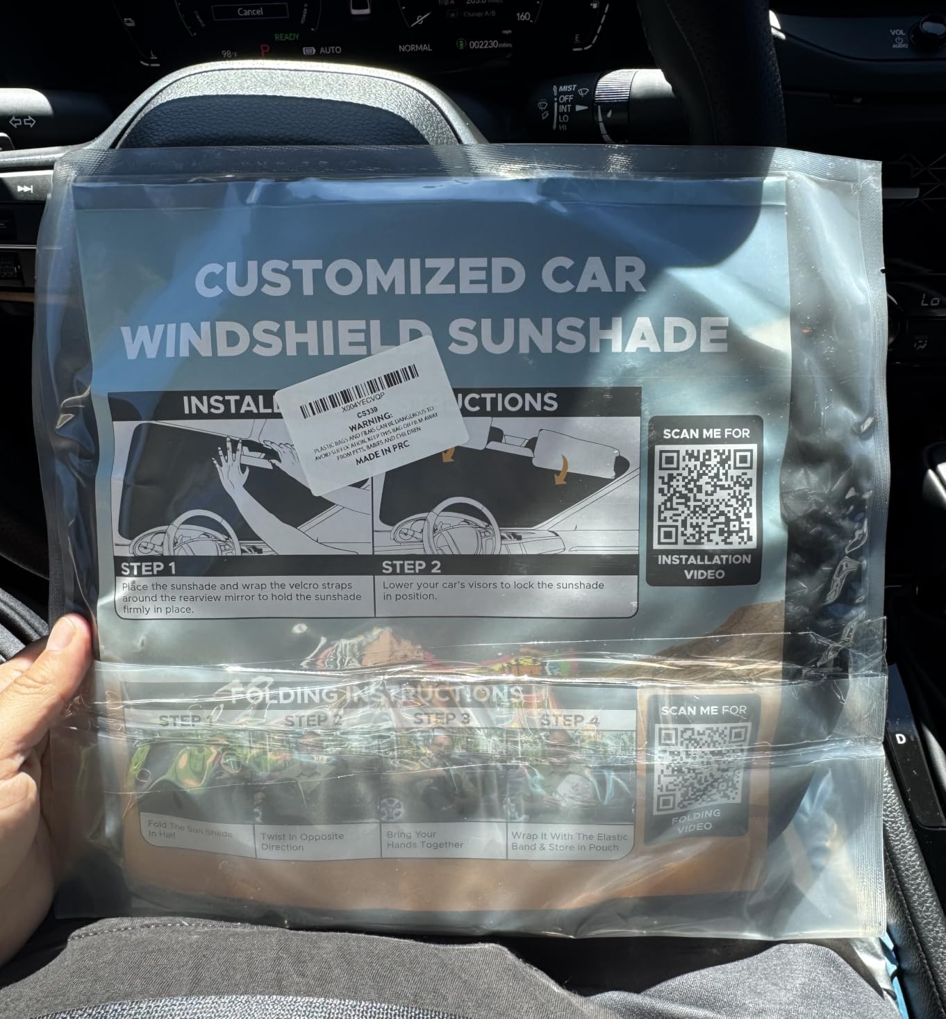 EcoNour Windshield Sunshade Compatible for Jeep Renegade 2015-2023 2024 customer photo 2