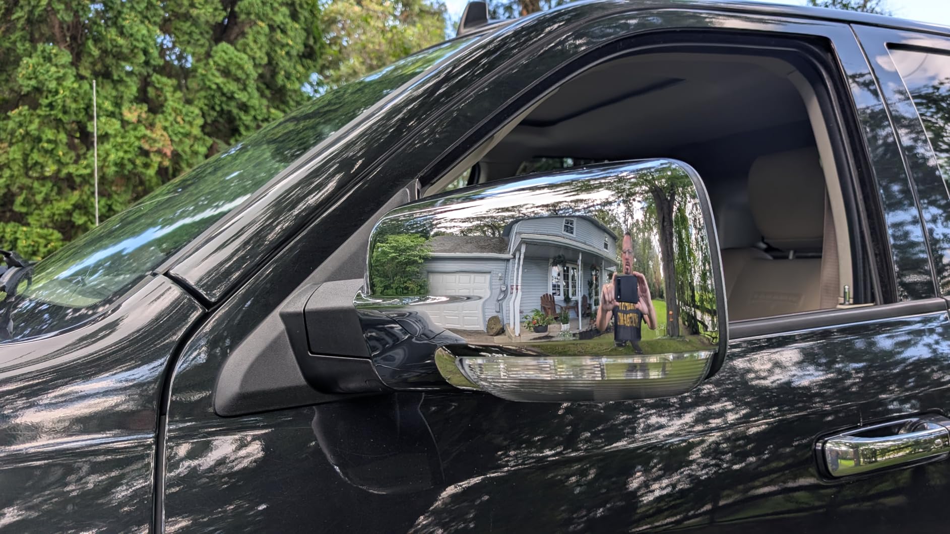 Chrome Power Folding Side Mirrors for Dodge Ram - Heated Tow Mirrors with Turn Signal & Puddle Light - Compatible with Ram 1500 (2009-2018), 2500/3500 (2010-2024), 1500 Classic (2019-2024) customer photo 2