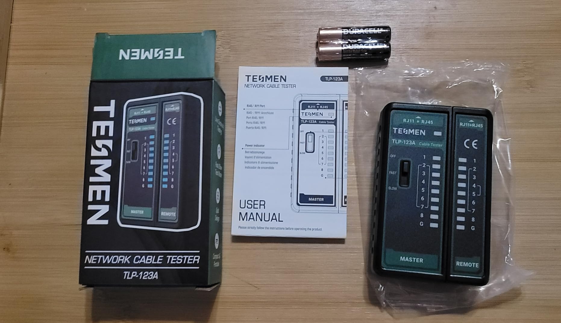 TESMEN TLP-123A Network Cable Tester for RJ11 RJ45, Ethernet Wire Tool for CAT5/CAT5E/CAT6/CAT6A/CAT7/UTP&STP, LAN & TEL Continuity Test, Suitable for Cable Maintenance - Green customer photo 2