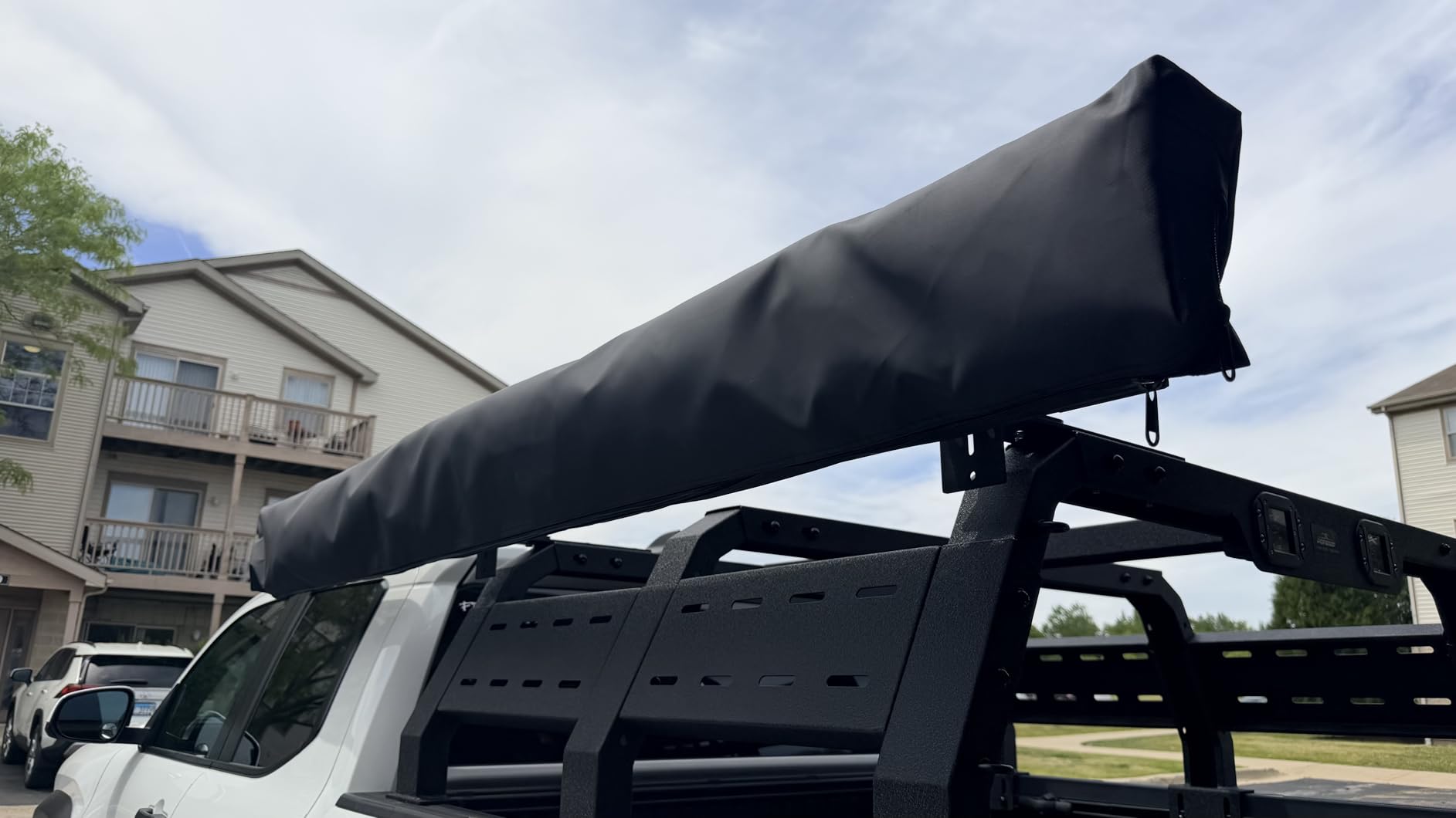 EROMMY 270 Degree Car Side Awning with Built-in LED Light, L-Shaped Side & Rear Coverage for SUV, Van, Camper and Truck, Waterproof Overland Camping Shelter customer photo 1