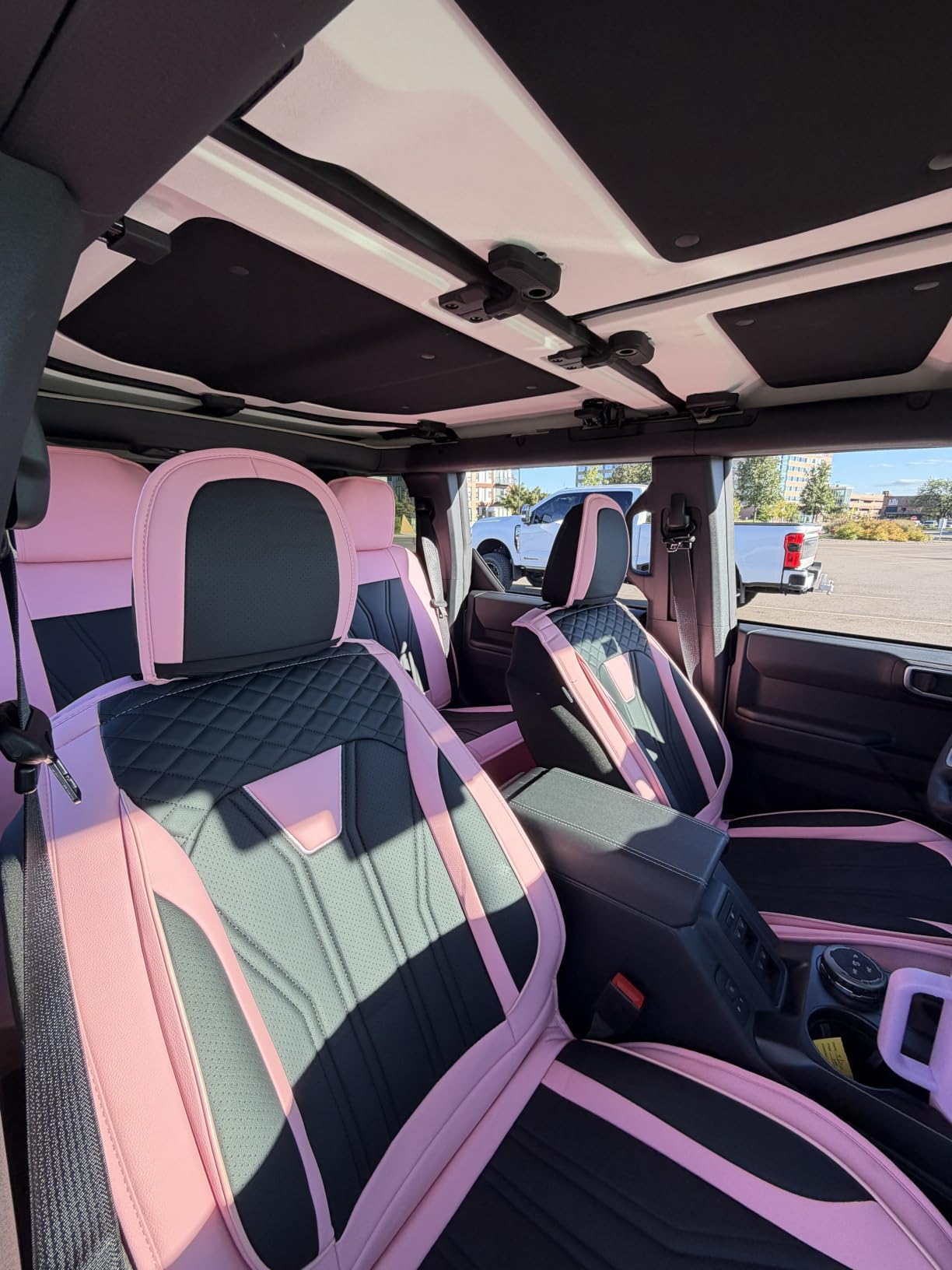 Car Seat Covers for Ford Mustang Mach-E 2021-2025 2026 Pink&Black customer photo 2