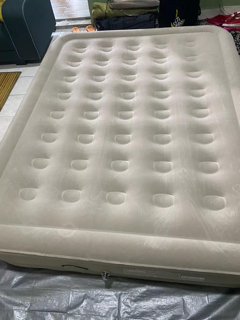 Queen Size Raised Air Mattress 660lb w/Built-in Rechargeable Pump 2 Pillows customer photo 2
