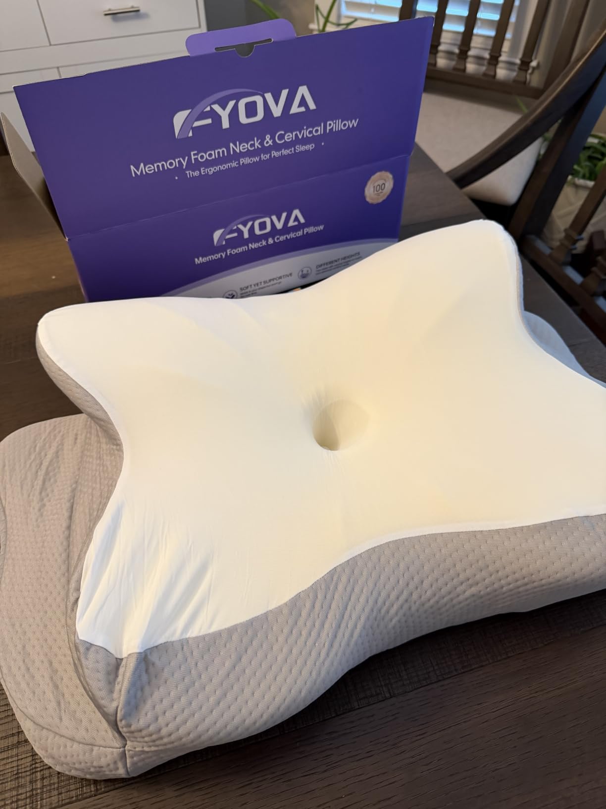 Cervical Neck Pillow,Memory Foam Pillow with Dual Height, Grey customer photo 2