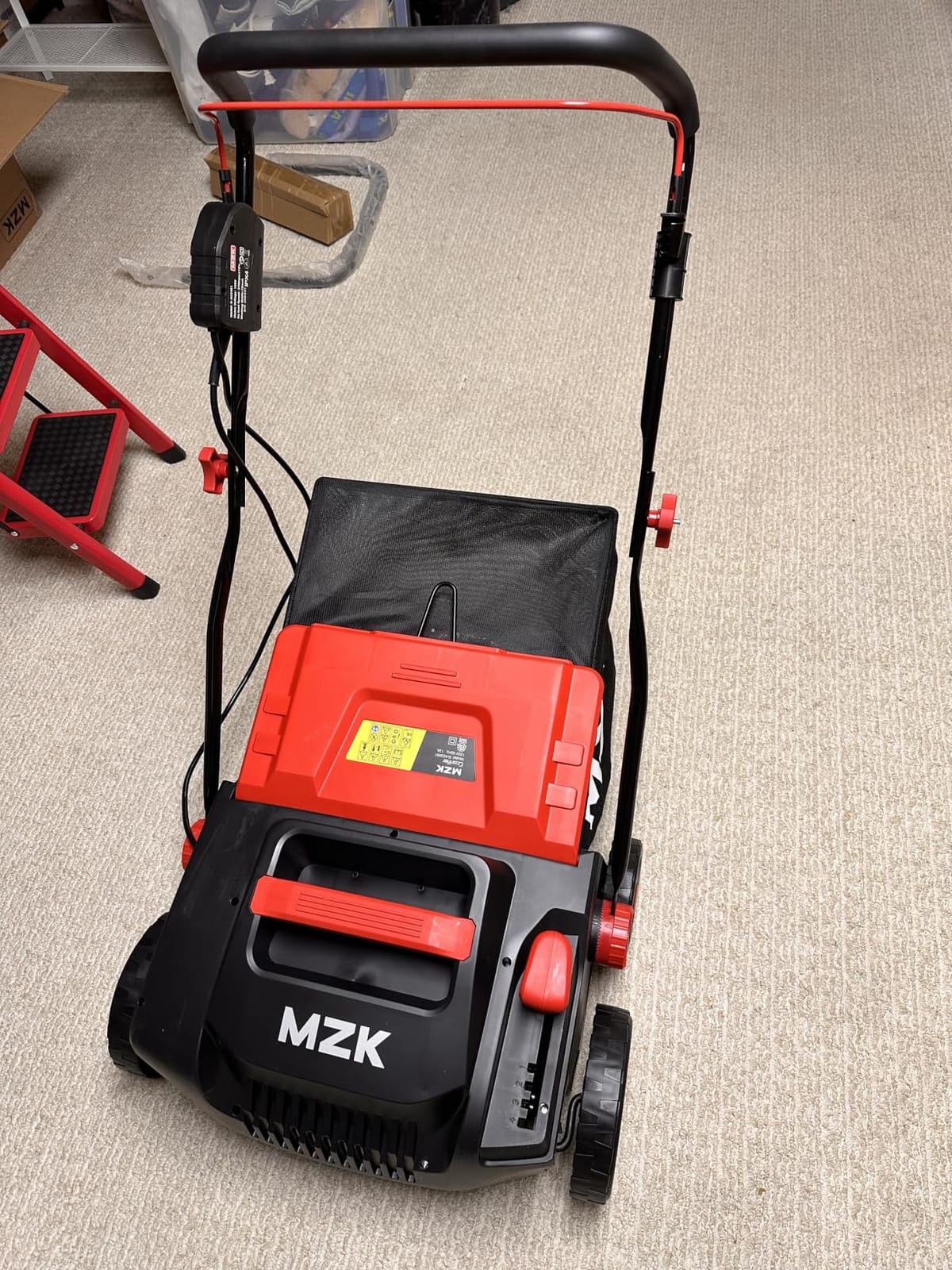 MZK Lawn Dethatcher Electric Scarifier with Bag,15In(RED) customer photo 1