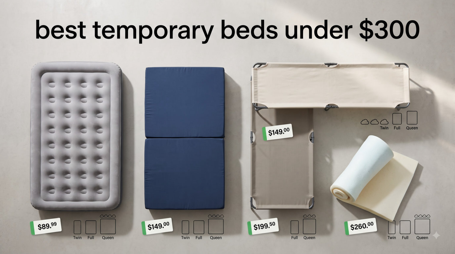 best temporary beds under $300