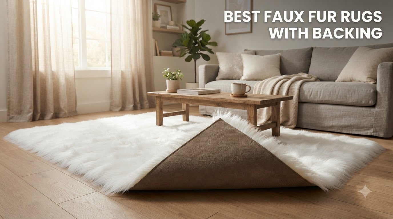 best faux fur rugs with backing