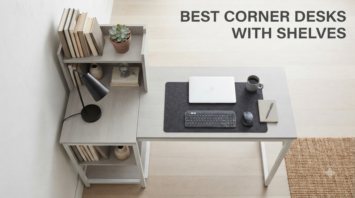 best corner desks with shelves