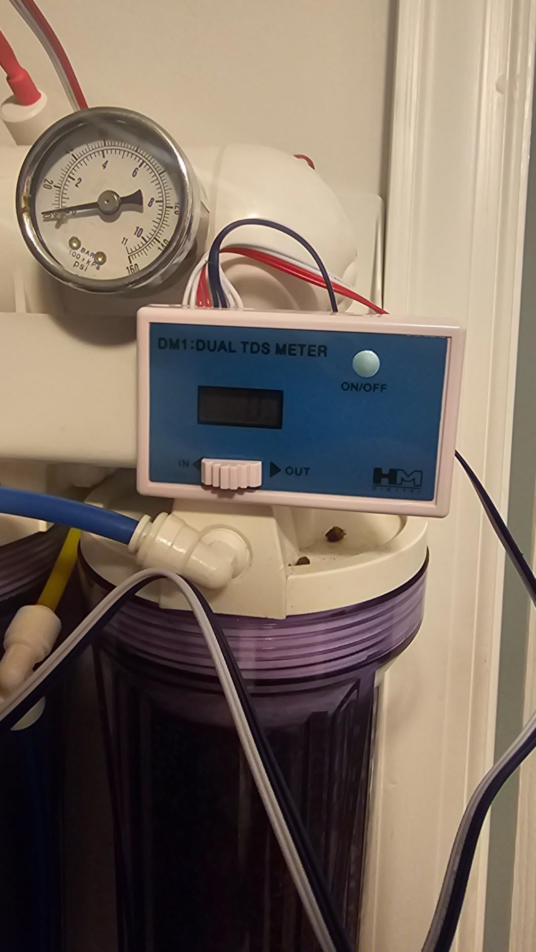 HM Digital DM-1 In-Line Dual TDS Monitor, 0-9990 ppm Range, +/- 2% Readout Accuracy,Blue & White customer photo 2