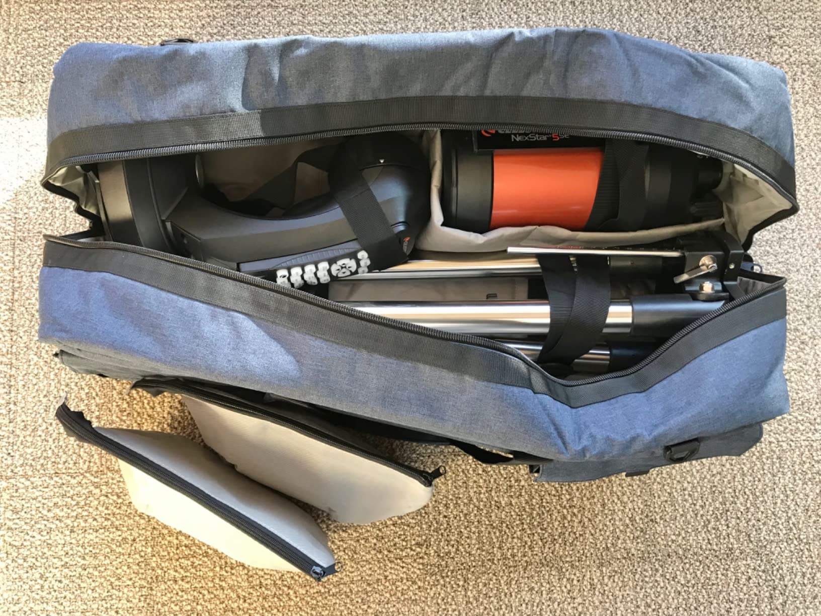 Multipurpose Telescope Bag – Shock-Absorbent Telescope Carrying Case with Adjustable Shoulder Strap and Extra Storage – Water Repellent (30 Inches) - Compatible with Celestron Telescope customer photo 2